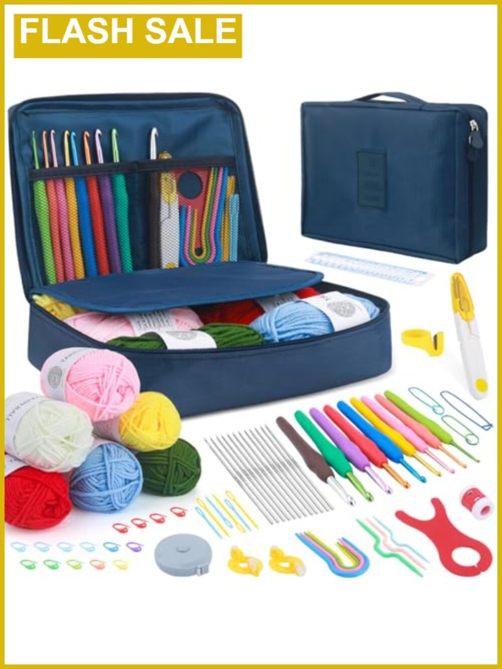 MECHEER Crochet Kit for Beginners 67 Pcs Set with Yarn Ergonomic Hooks